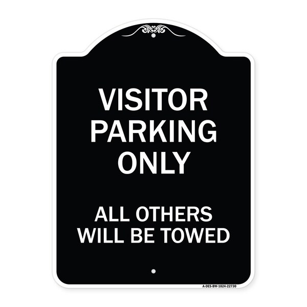 Visitor Parking All Others Will Towed Heavy-Gauge Aluminum Sign, 24" x 18", BW-1824-22730